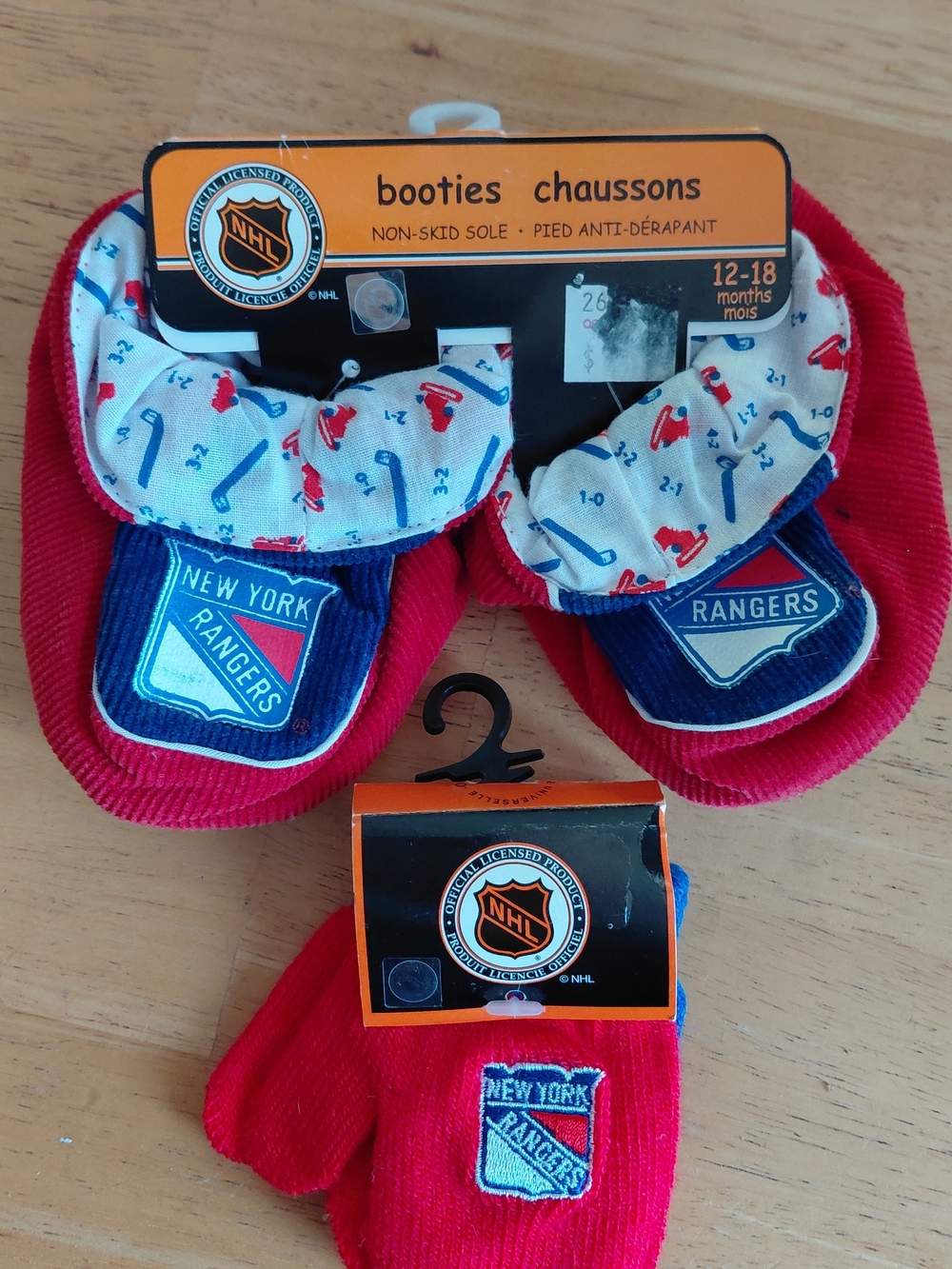New York Rangers Baby Booties & Mittens Set - NHL Licensed NWT